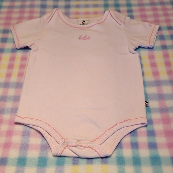 ABSORBA ♡ Thick Cotton Pink Onesie w/Embroidered Pink Stitched Bébé 'n Trim 6-9M - Picture 3 of 17